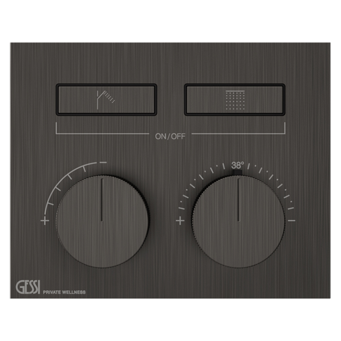 Фото Смеситель Gessi Hi-Fi 63004#707 для душа термостат, черный хром браш pvd