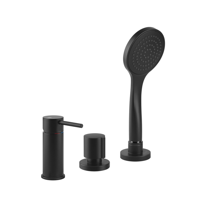 Фото Смеситель Gessi Via tortona 18643#299 для ванны, черный матовый