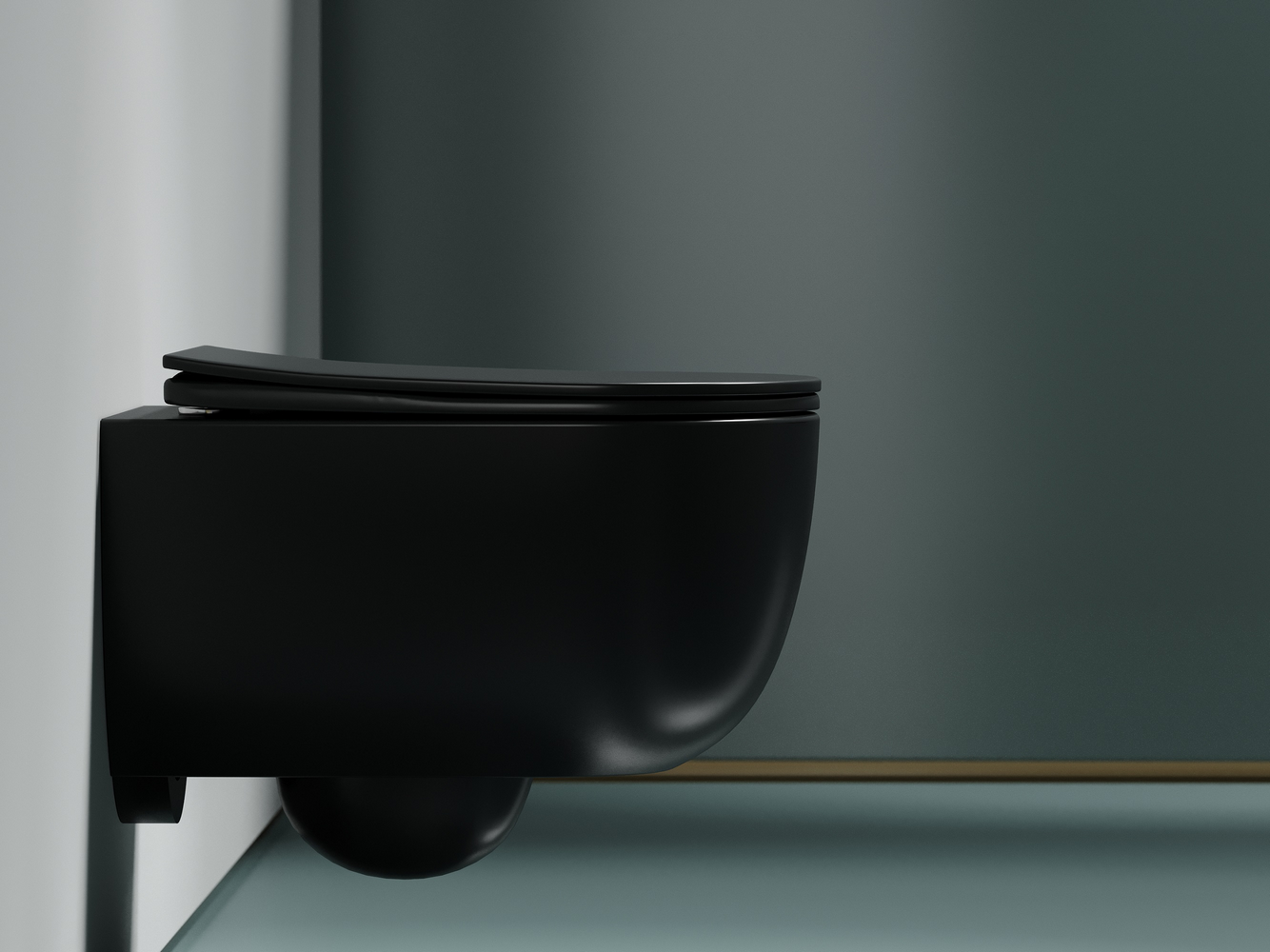 Фото Унитаз Ceramicanova Modena CN6063MDH безободковый с сиденьем подвесной, темный антрацит матовый