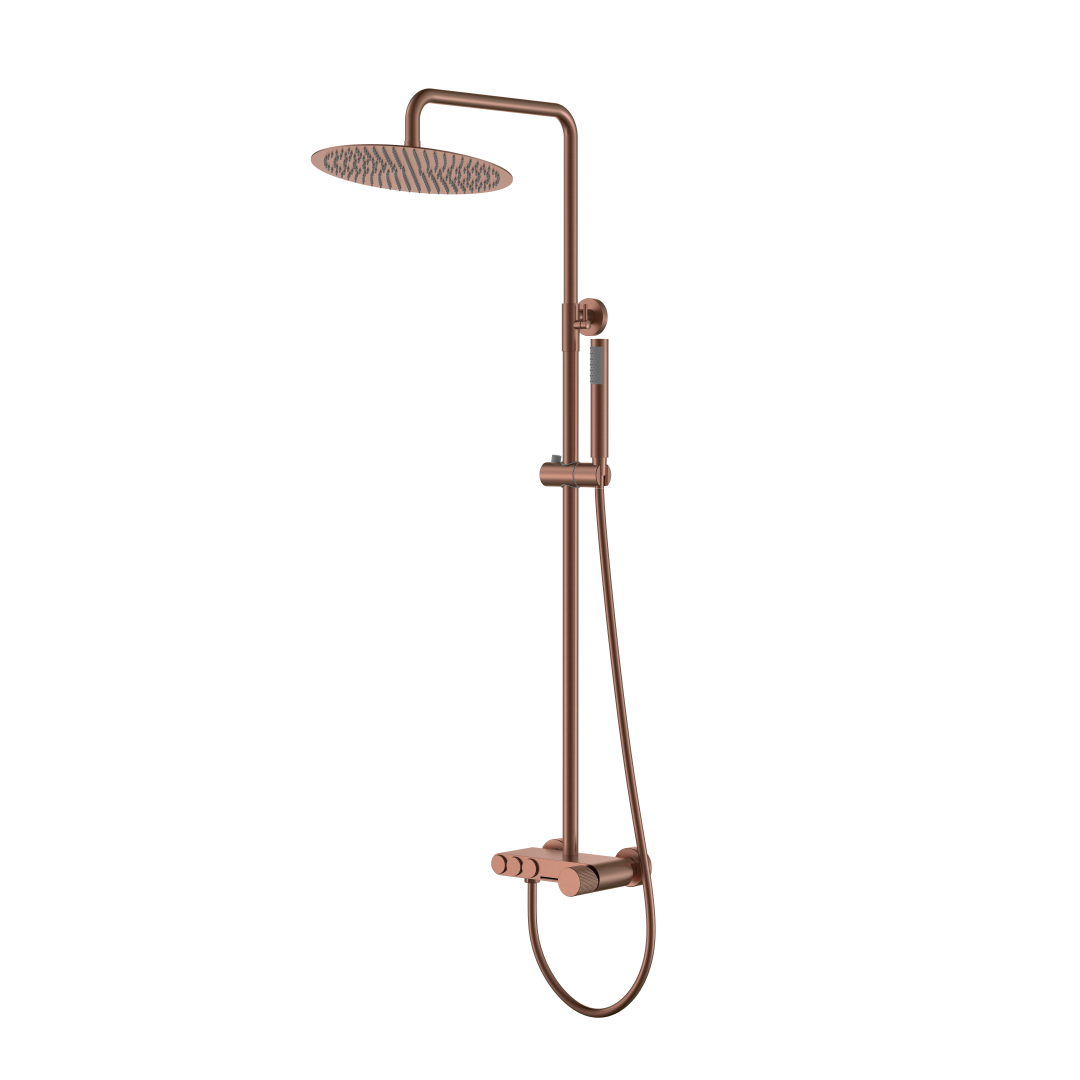 Фото Душевая стойка Boheme Stick 128-BRB.3 brushed bronze, янтарная бронза матовая