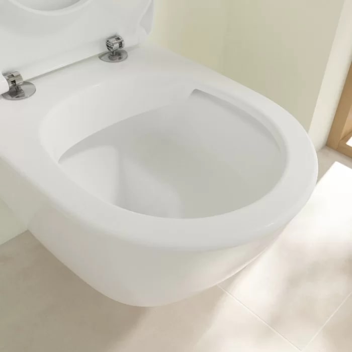 Фото Унитаз подвесной Villeroy & Boch Subway 2.0 5614R201, безободковый, с сиденьем с микролифтом, белый глянцевый