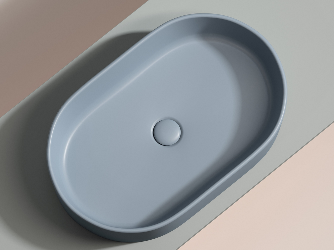 Фото Раковина Ceramicanova Element CN6048MHL накладная 60 × 38,5 × 12,2 см, серо-голубой матовый