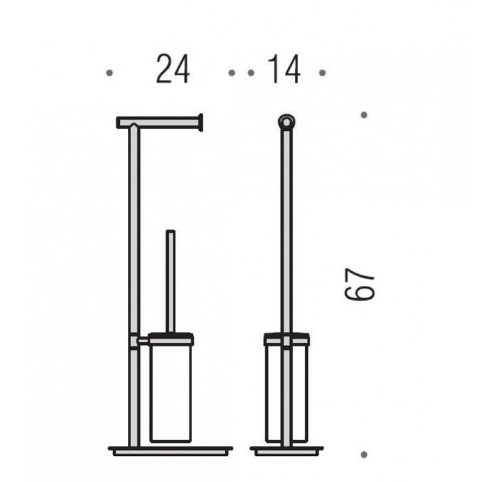 Фото Стойка Colombo Square B9904.CR напольная хром глянец