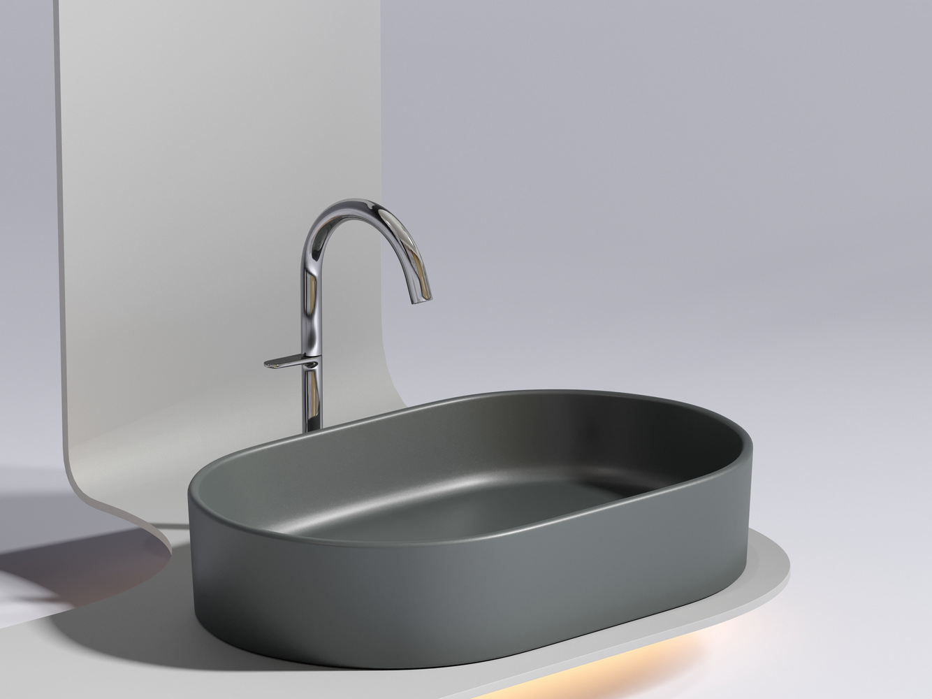 Фото Раковина Ceramicanova Element CN6048MDH накладная 60 × 38,5 × 12,2 см, темный антрацит матовый
