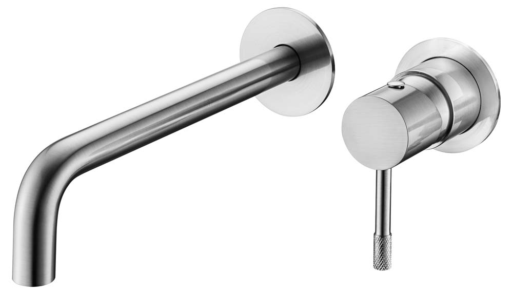 Фото Смеситель для раковины Boheme Uno 465-INOX встраиваемый в стену, брашированная нержавеющая сталь