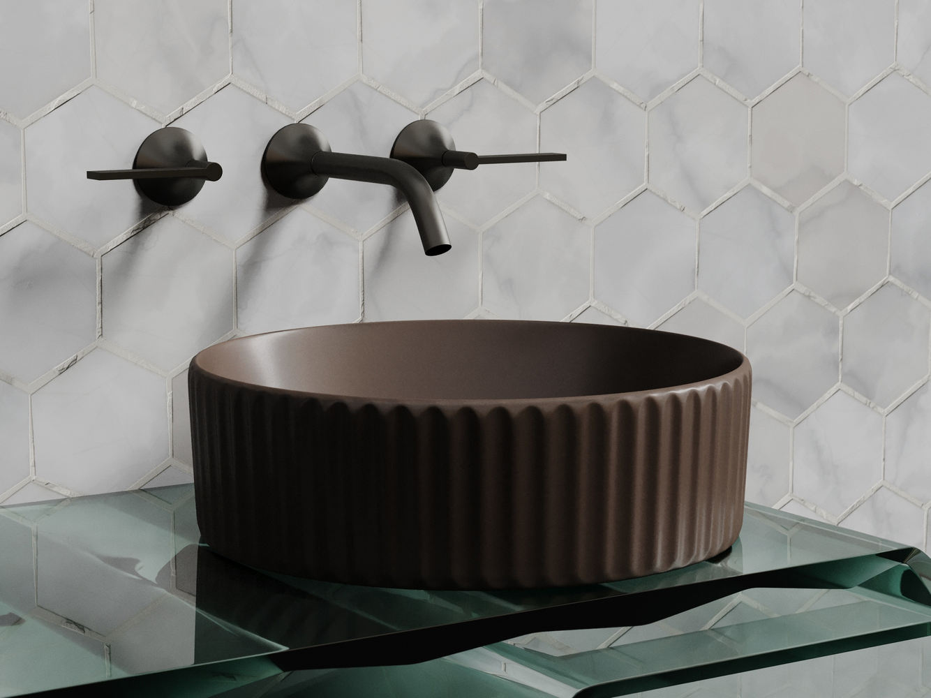 Фото Раковина Ceramicanova Element CN6057MDB накладная 36 × 36 × 11,5 см, темно-коричневый матовый