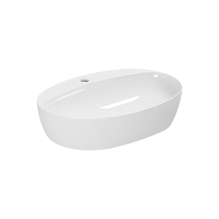 Фото Раковина Azzurra Elegance ELLA060420CMBI/(ECI60M bi)*1 накладная 60 см, цвет Bianco lucido