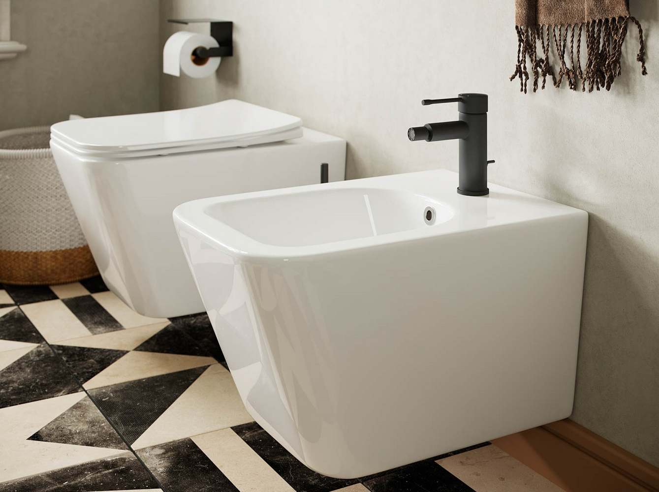 Фото Унитаз Ceramicanova Metric CN3007 безободковый с сиденьем подвесной, белый глянцевый