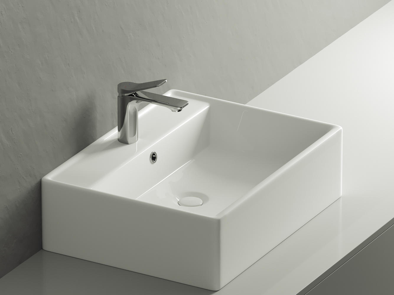 Фото Раковина Ceramicanova Element CN6046 накладная 59 × 45 × 16 см, белый глянцевый