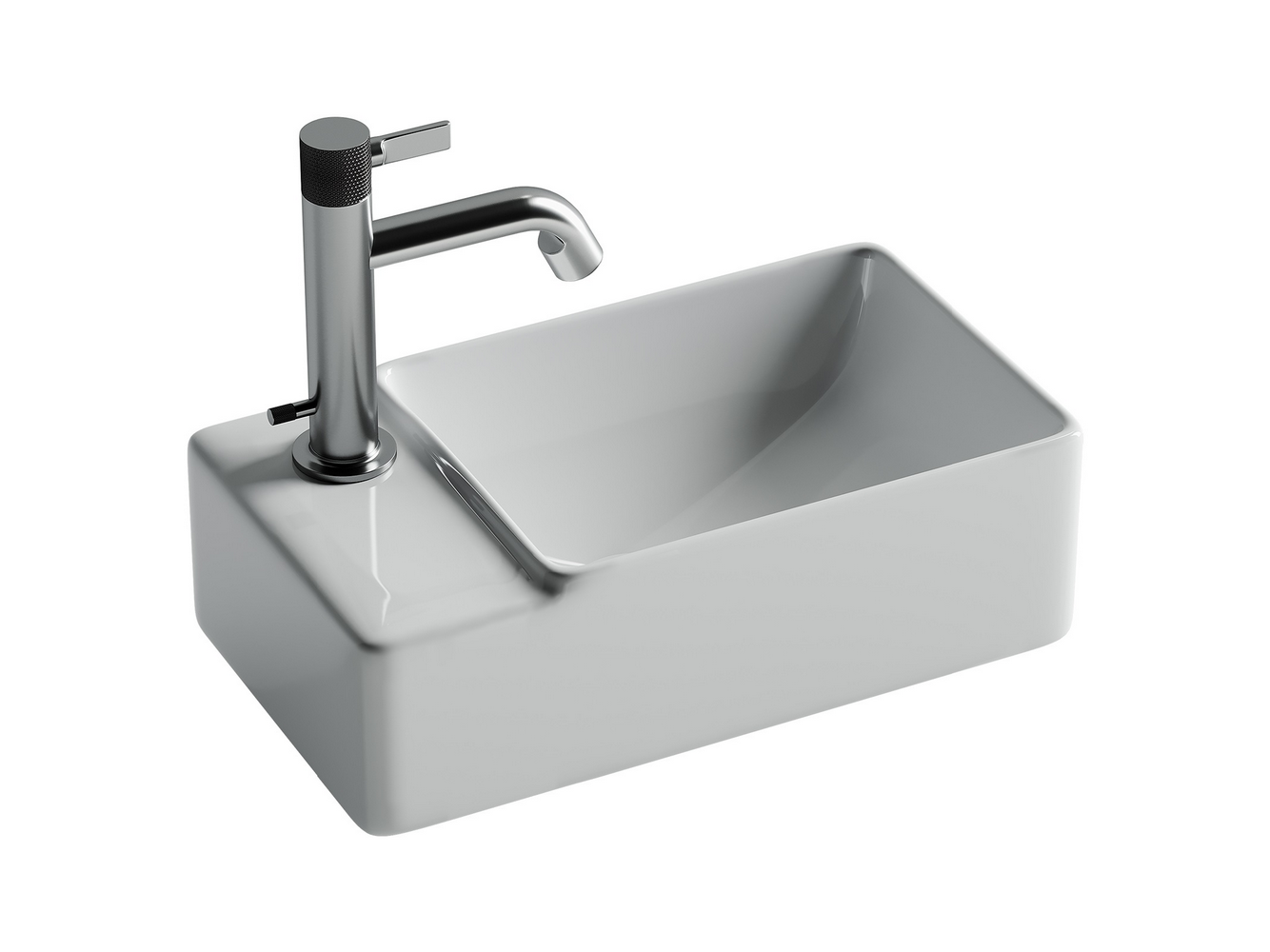 Фото Раковина Ceramicanova Element CN5046 подвесная 39,5 × 22 × 12,5 см, белый глянцевый