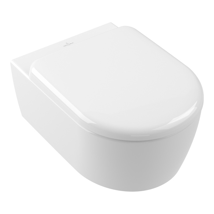 Фото Унитаз подвесной Villeroy & Boch Skyla 5656CL01, безободковый, с сиденьем с микролифтом, белый глянцевый