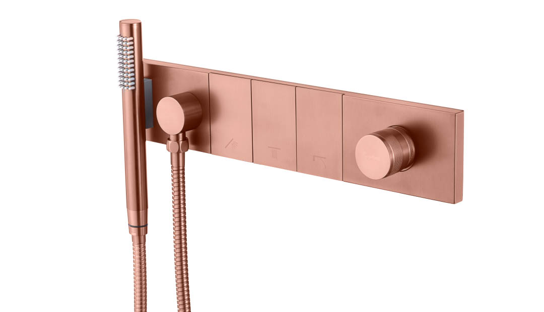 Фото Смеситель для душа Boheme Zodiac 132-SYS-CB на 3 выхода cooper brushed, медь матовая