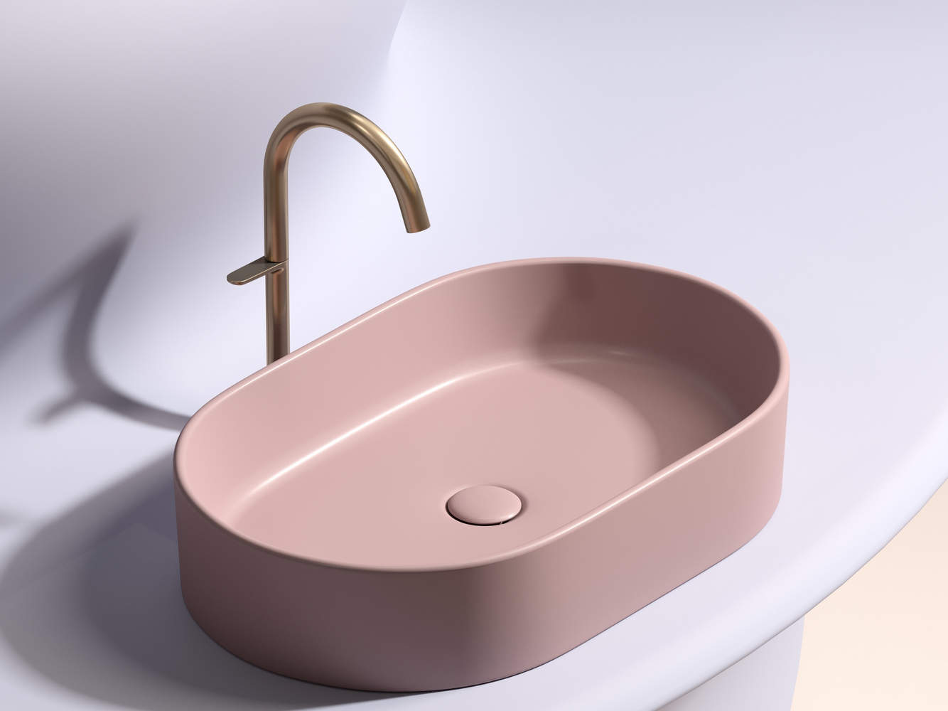 Фото Раковина Ceramicanova Element CN6048MP накладная 60 × 38,5 × 12,2 см, розовый матовый