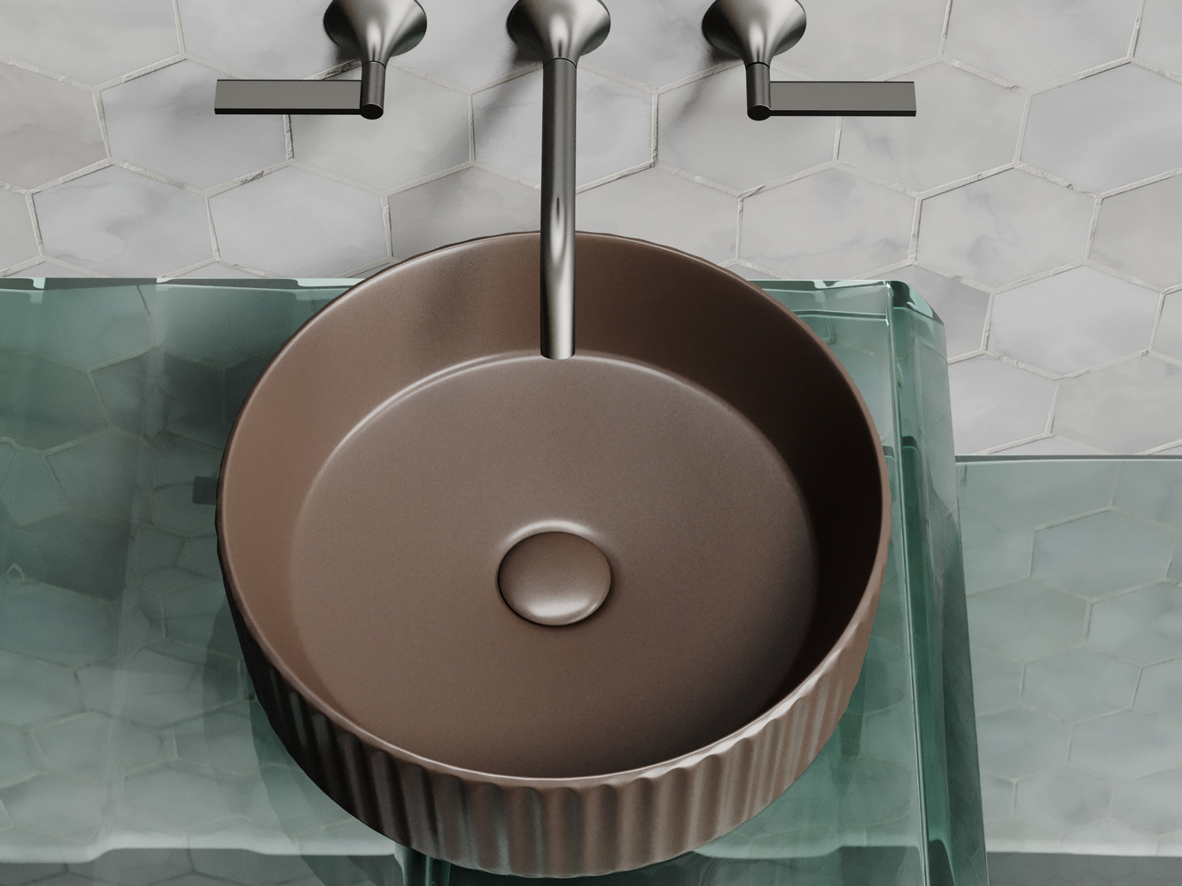 Фото Раковина Ceramicanova Element CN6057MDB накладная 36 × 36 × 11,5 см, темно-коричневый матовый