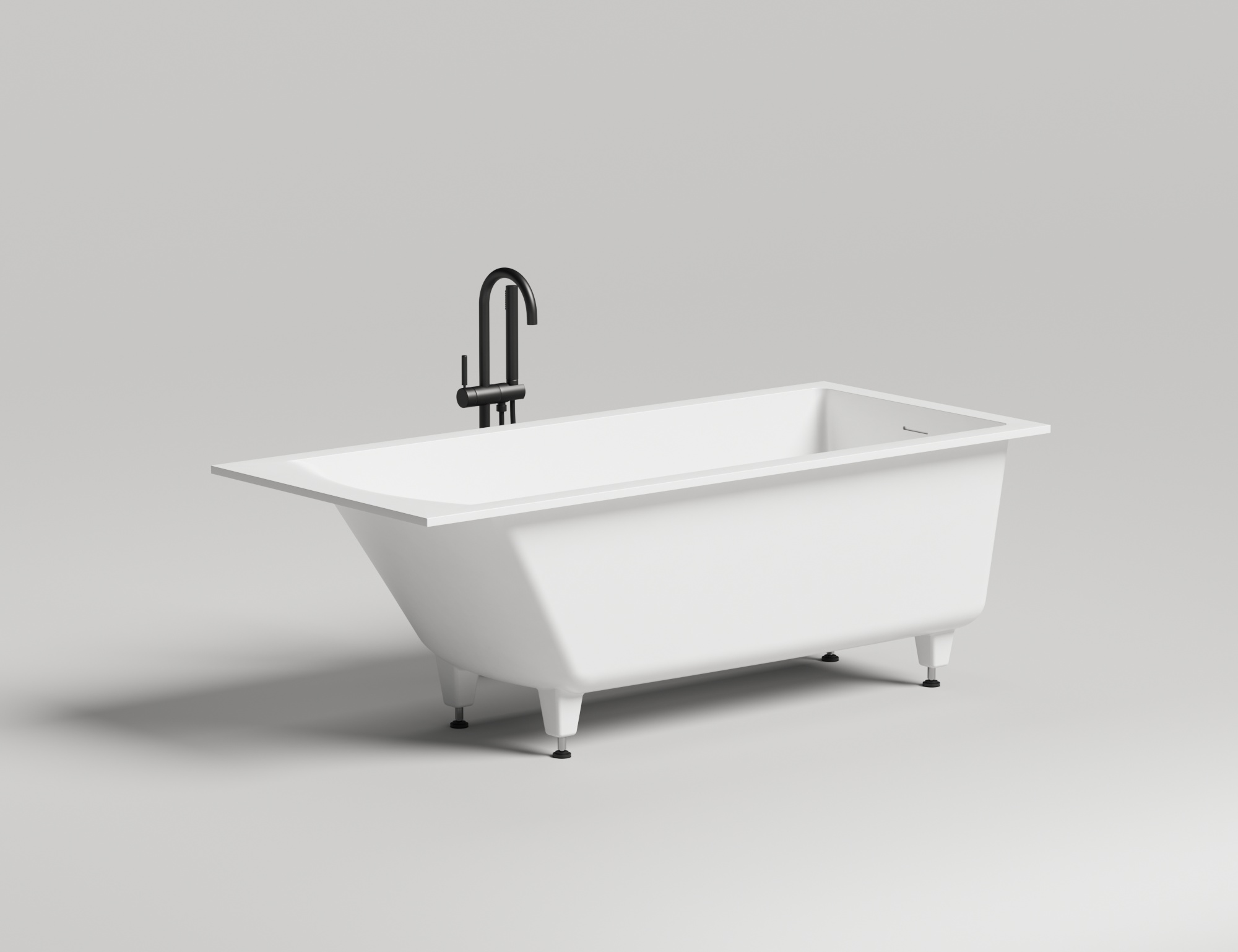 Фото Ванна Salini Cascata Kit 170x75 104313M встраиваемая из литьевого мрамора, белая матовая