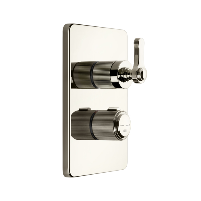 Фото Смеситель Gessi Venti20 65135#720 для душа термостат с переключателем на 2 потока, никель глянец pvd