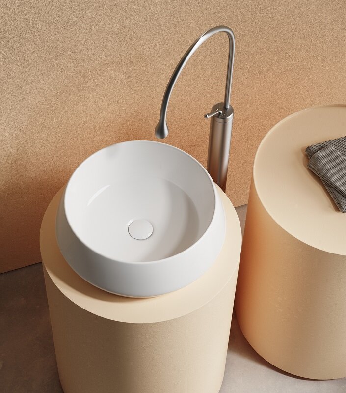 Фото Раковина Ceramicanova Maya CN12004 накладная 40 × 40 × 14 см, белый глянцевый