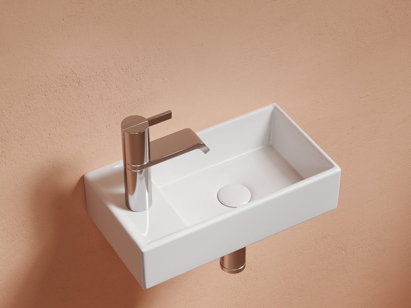 Фото Раковина Ceramicanova Element CN6051R подвесная 40,7 × 21,7 × 10 см, белый глянцевый