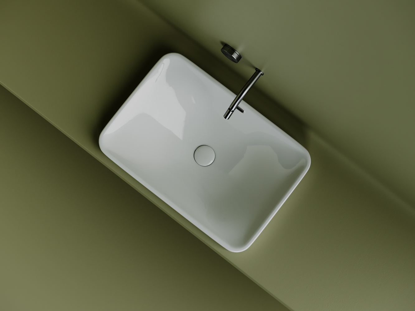 Фото Раковина Ceramicanova Element CN5041 встраиваемая сверху 60,5 × 41,5 × 18,5 см, белый глянцевый