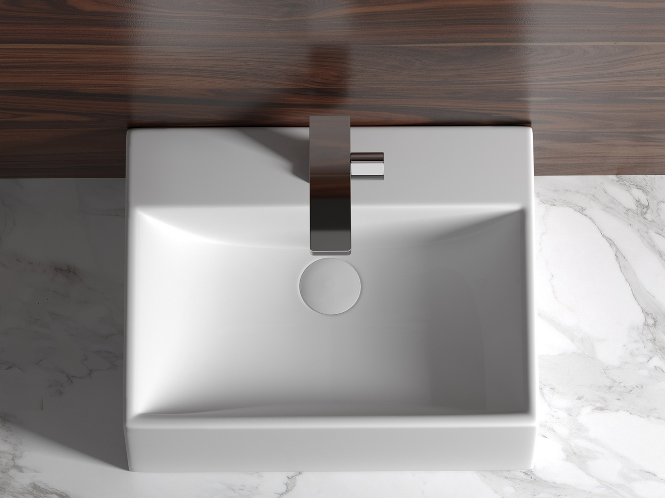 Фото Раковина Ceramicanova Element CN6040 накладная 50 × 41 × 16 см, белый глянцевый