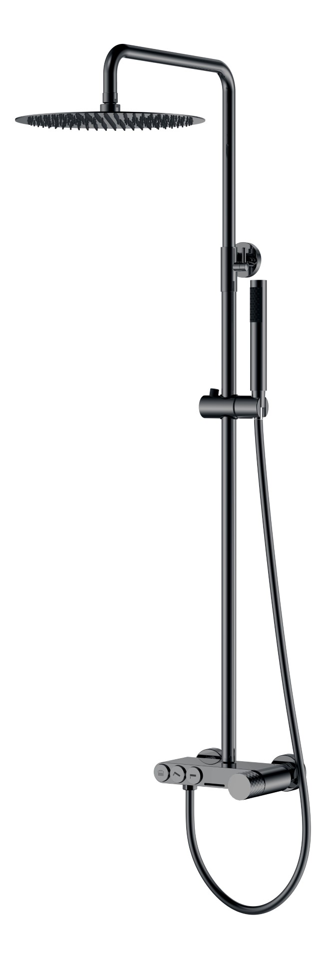 Фото Душевая стойка Boheme Stick 128-SGM shine gun metal, графит глянец