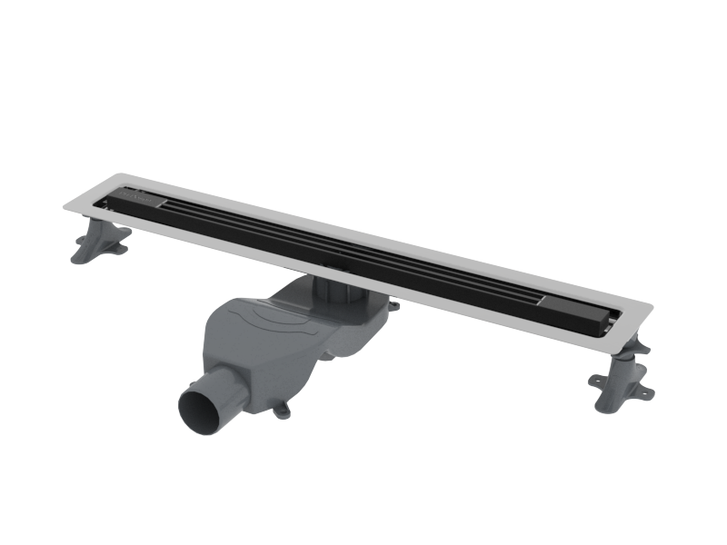 Фото Душевой лоток Boheme B&T Infinity 981-80-B, 80 см, с сифоном, черный матовый