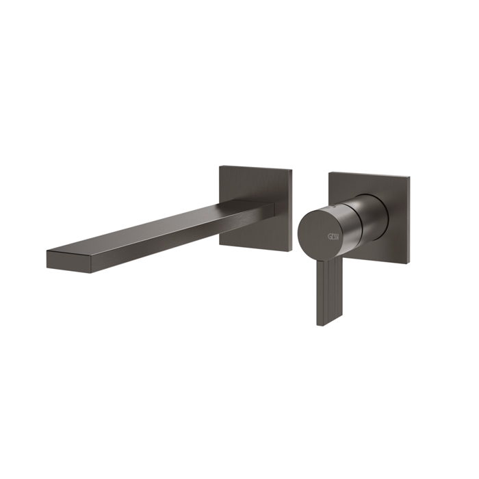 Фото Смеситель Gessi Inverso Rigato 73588#707 для раковины, черный хром браш pvd