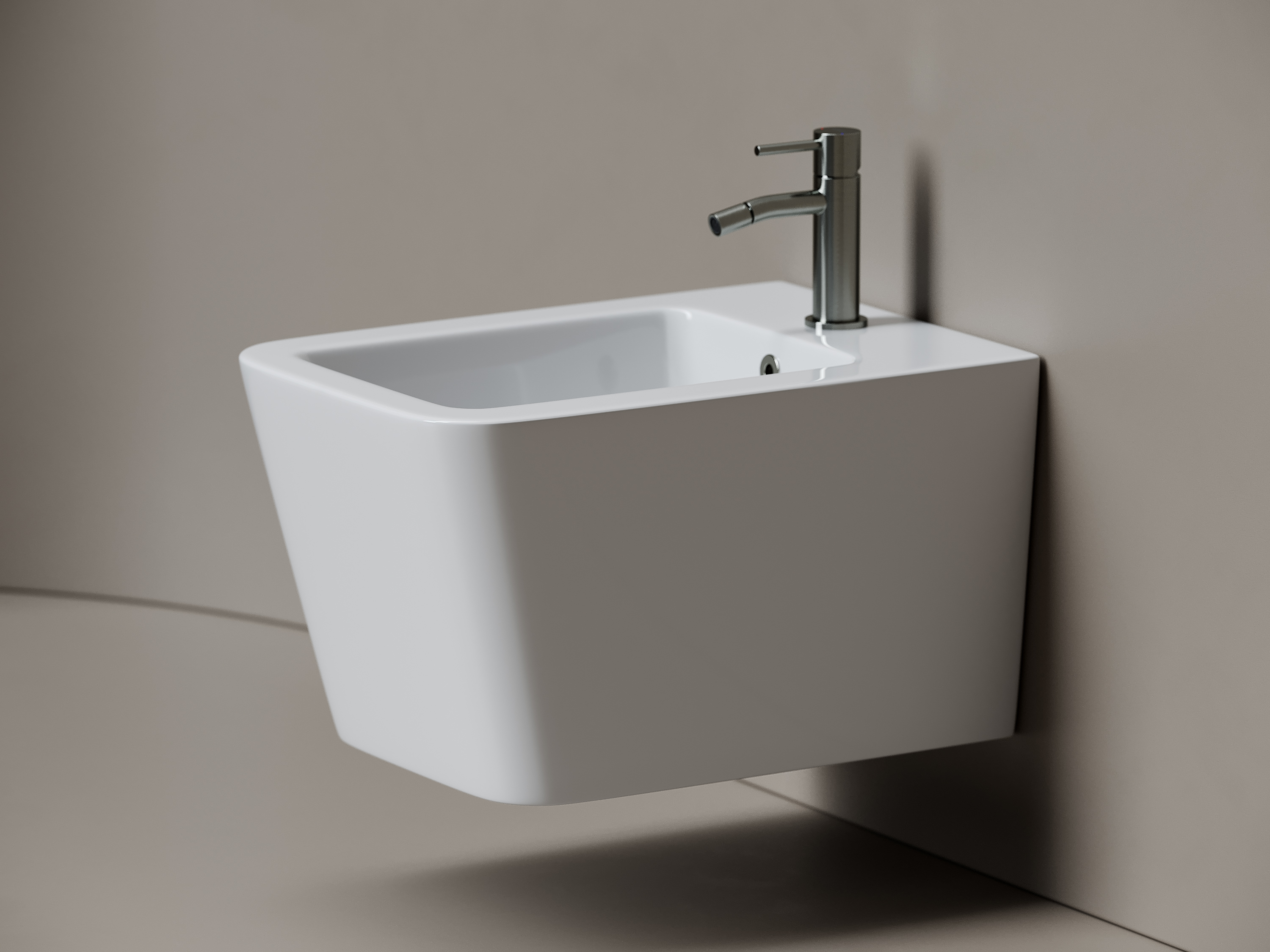 Фото Биде Ceramicanova Miro CN11004 подвесное, белый глянцевый