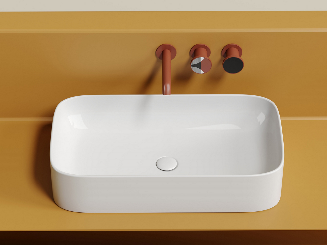 Фото Раковина Ceramicanova Element CN6054 накладная 70,5 × 38 × 15 см, белый глянцевый