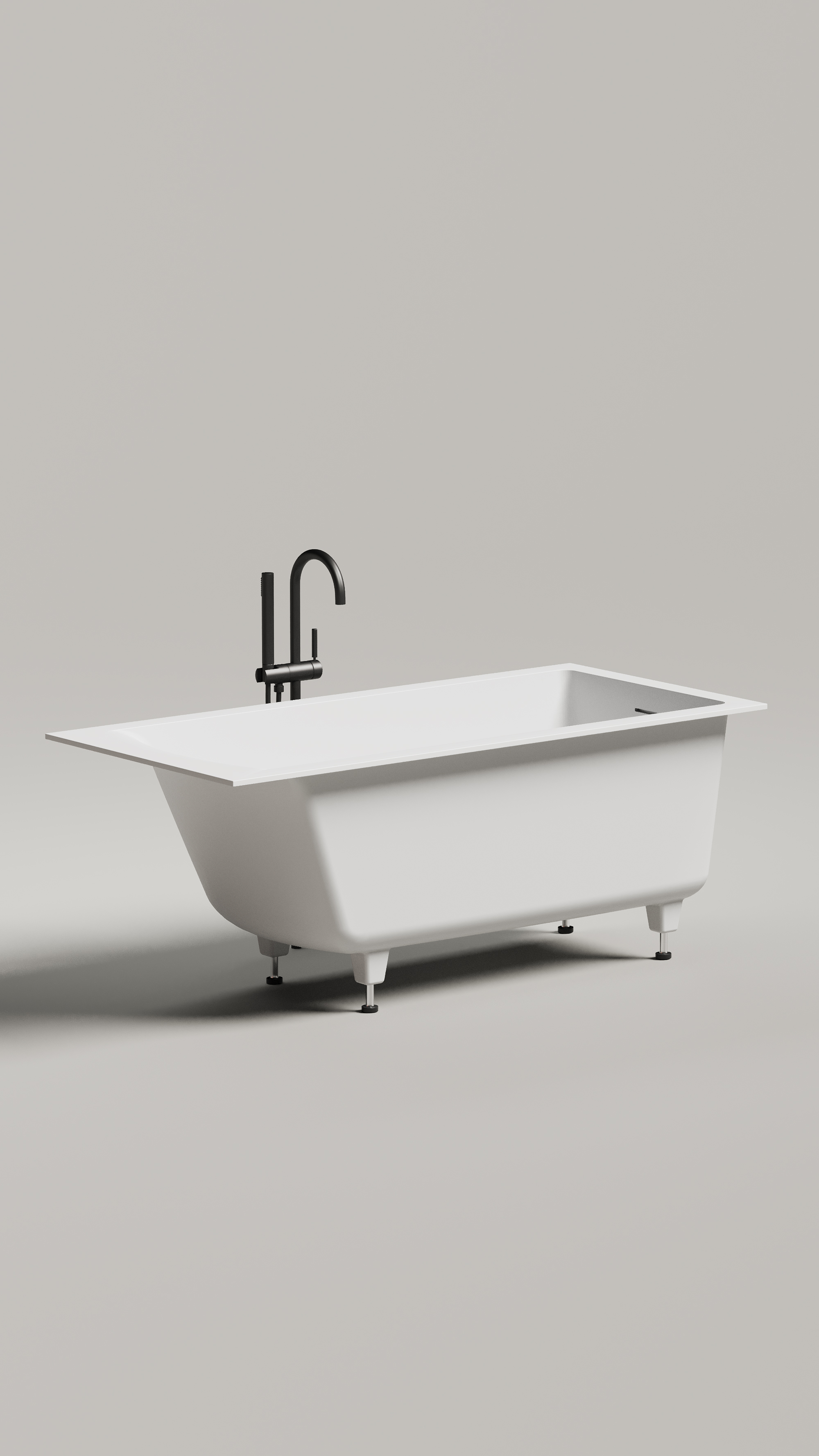 Фото Ванна Salini Cascata Kit 150x70 105012G встраиваемая из литьевого мрамора, белая глянцевая