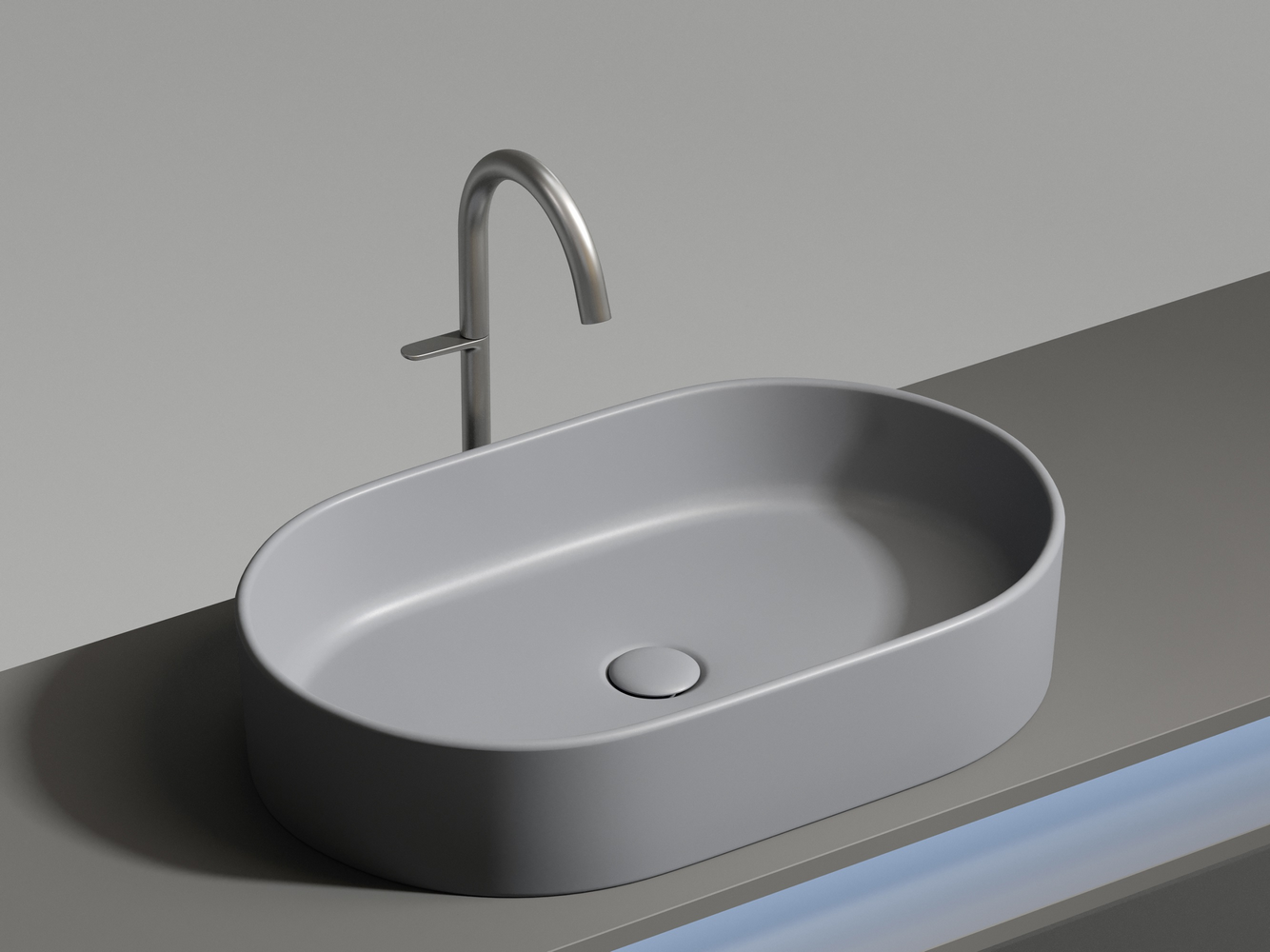 Фото Раковина Ceramicanova Element CN6048MH накладная 60 × 38,5 × 12,2 см, антрацит матовый