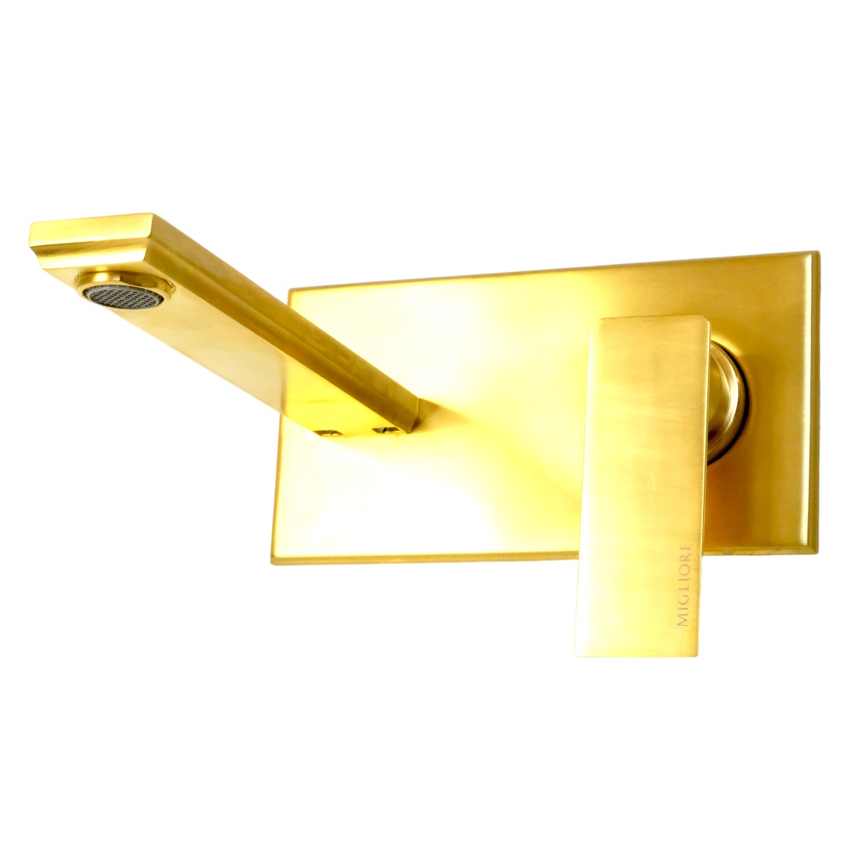 Фото Смеситель для раковины Migliore Atelier 33124 настенный, золото брашированное, излив 18 см