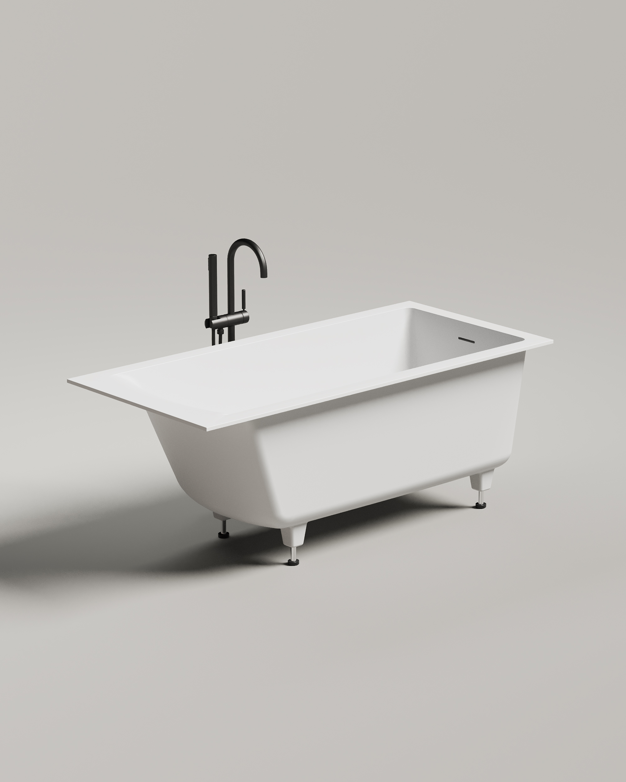 Фото Ванна Salini Cascata Kit 150x70 105012G встраиваемая из литьевого мрамора, белая глянцевая