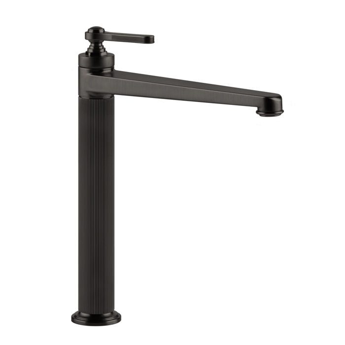 Фото Смеситель Gessi Venti20 65003#707 для раковины с донным клапаном, черный хром браш pvd