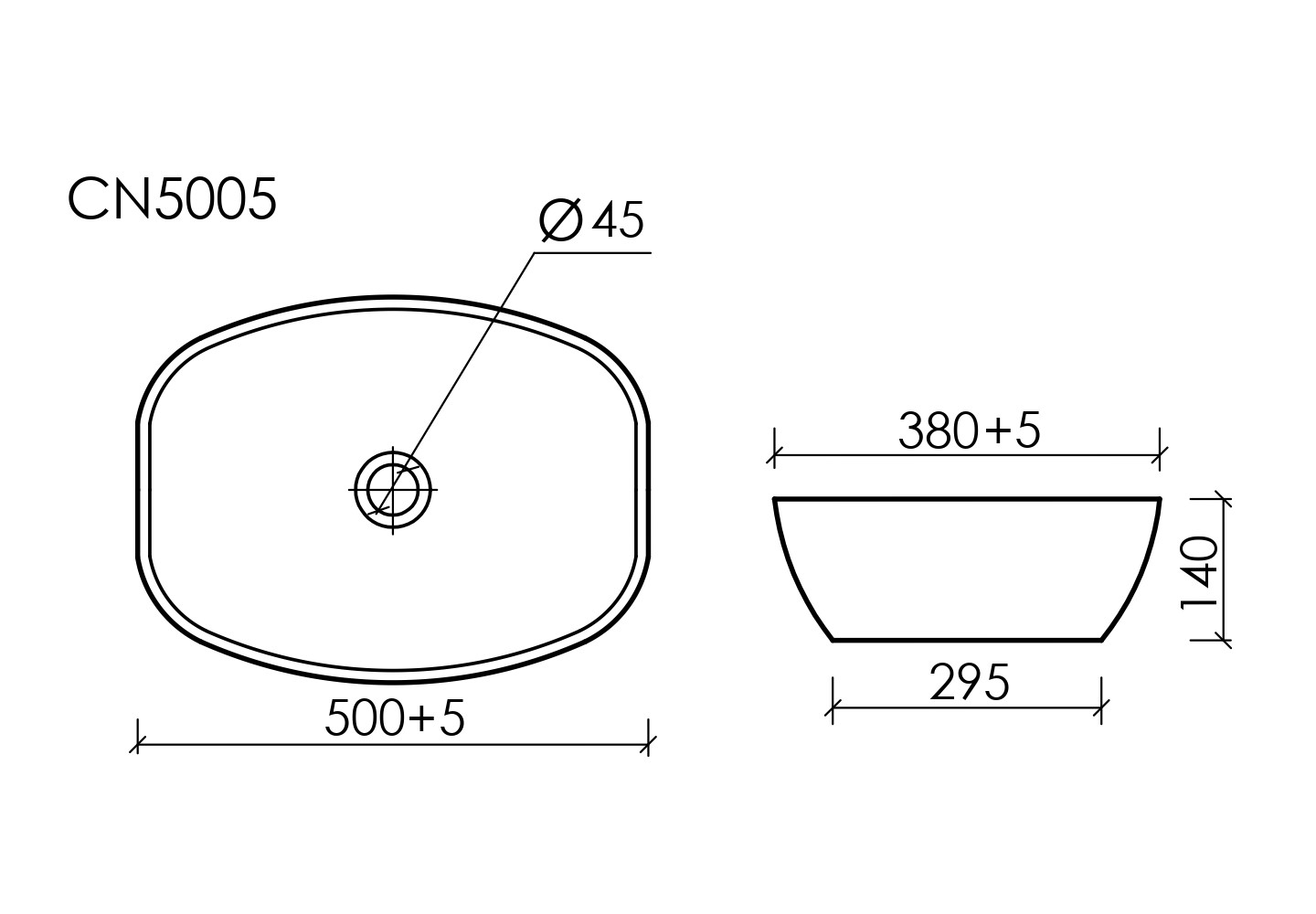 Фото Раковина Ceramicanova Element CN5005 накладная 50 × 38 × 14 см, белый глянцевый