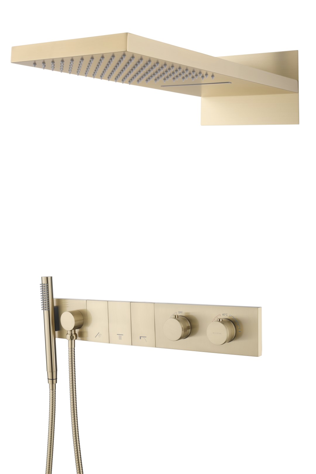 Фото Душевая система Boheme Zodiac 133-MG с термостатом matt gold, золото матовое