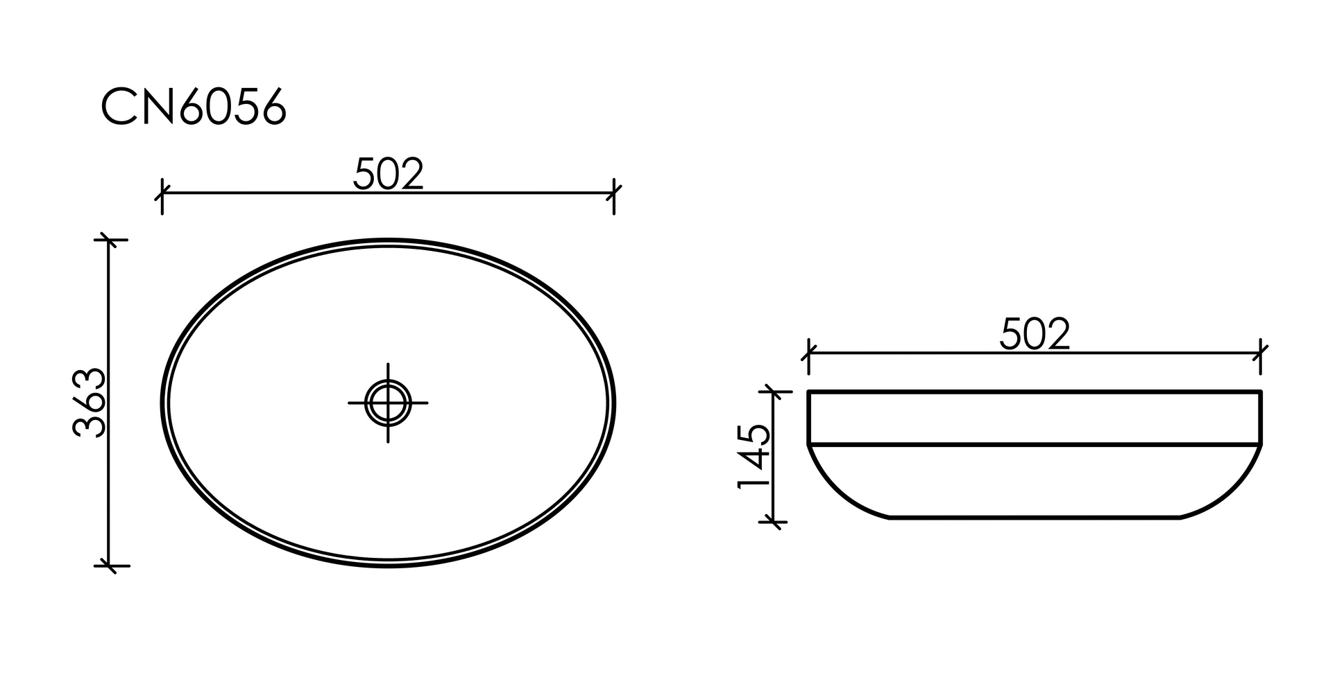 Фото Раковина Ceramicanova Element CN6056MB накладная 50,2 × 36,3 × 14,5 см, черный матовый