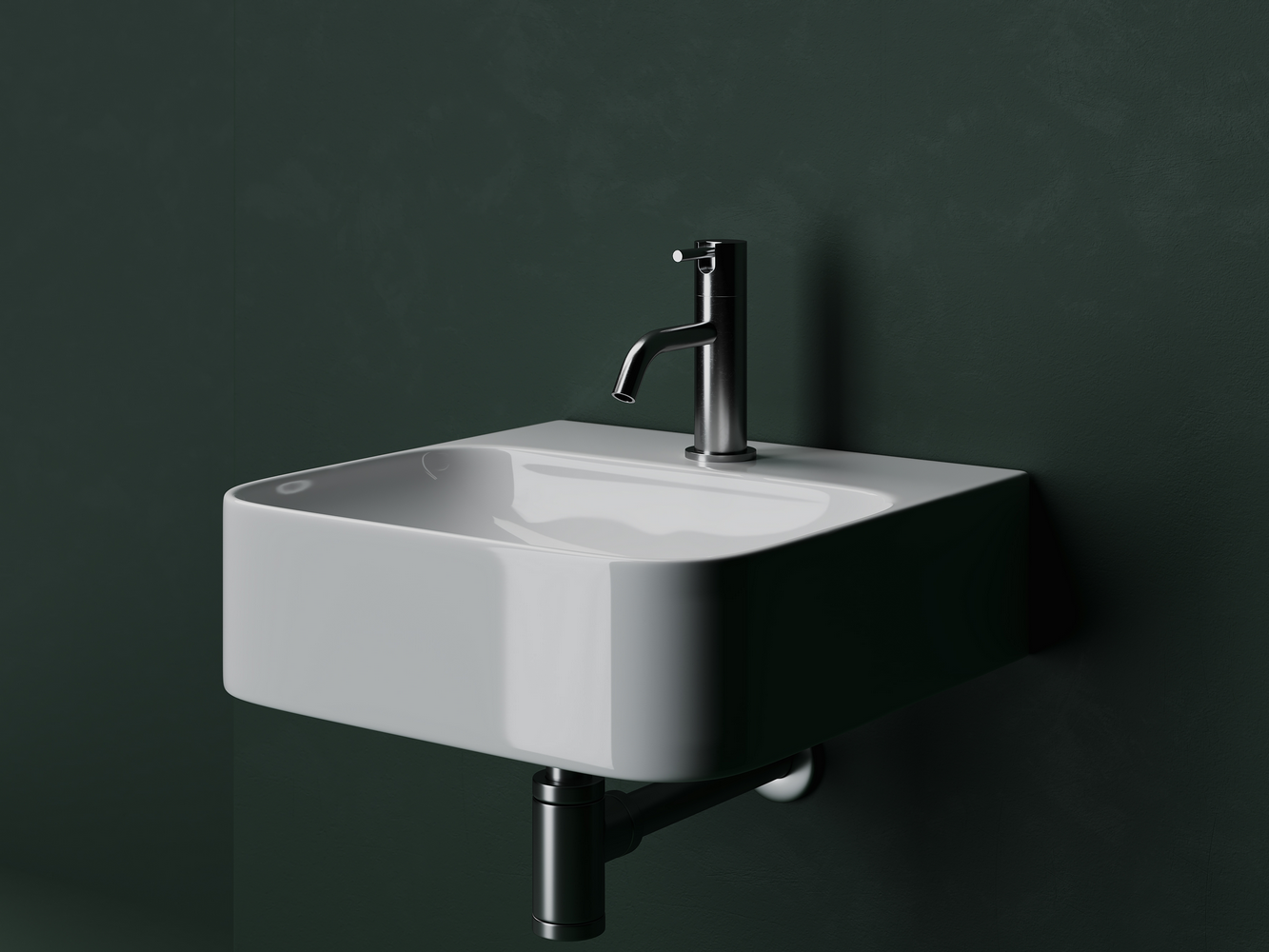 Фото Раковина Ceramicanova Aura CN2005 подвесная 43,5 × 39,5 × 13,5 см, белый глянцевый
