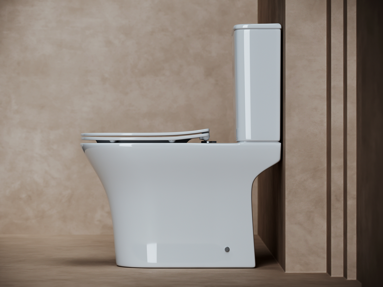 Фото Унитаз Ceramicanova Fortuna CN9001 безободковый с сиденьем с бачком компакт, белый глянцевый