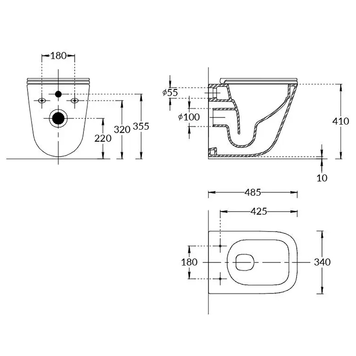 Фото Унитаз подвесной укороченный Kerama Marazzi Cubo CU.T.wc.02, с сиденьем, белый глянцевый
