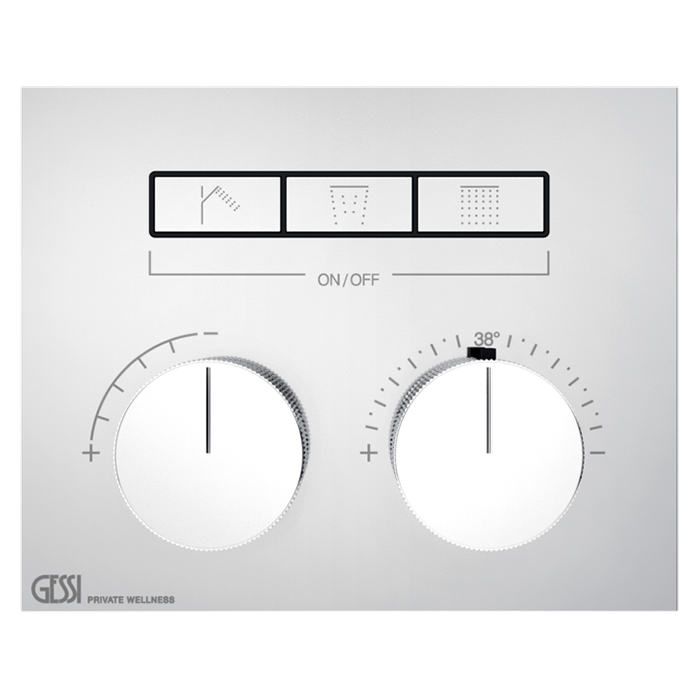 Фото Смеситель Gessi Hi-Fi 63006#031 для душа термостатс переключателем на 3 потока, хром