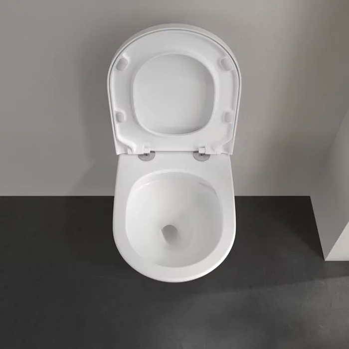Фото Унитаз подвесной Villeroy & Boch Subway 3.0 4670TS01, безободковый, с сиденьем с микролифтом, белый глянцевый