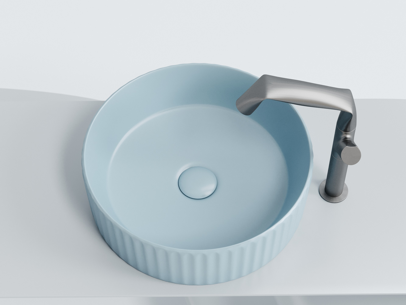 Фото Раковина Ceramicanova Element CN6057ML накладная 36 × 36 × 11,5 см, голубой матовый