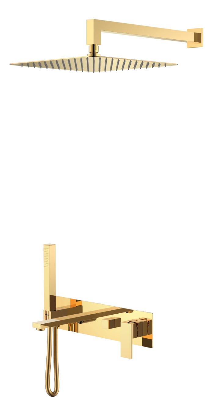 Фото Душевая система Boheme Qubic 474-G с изливом золото
