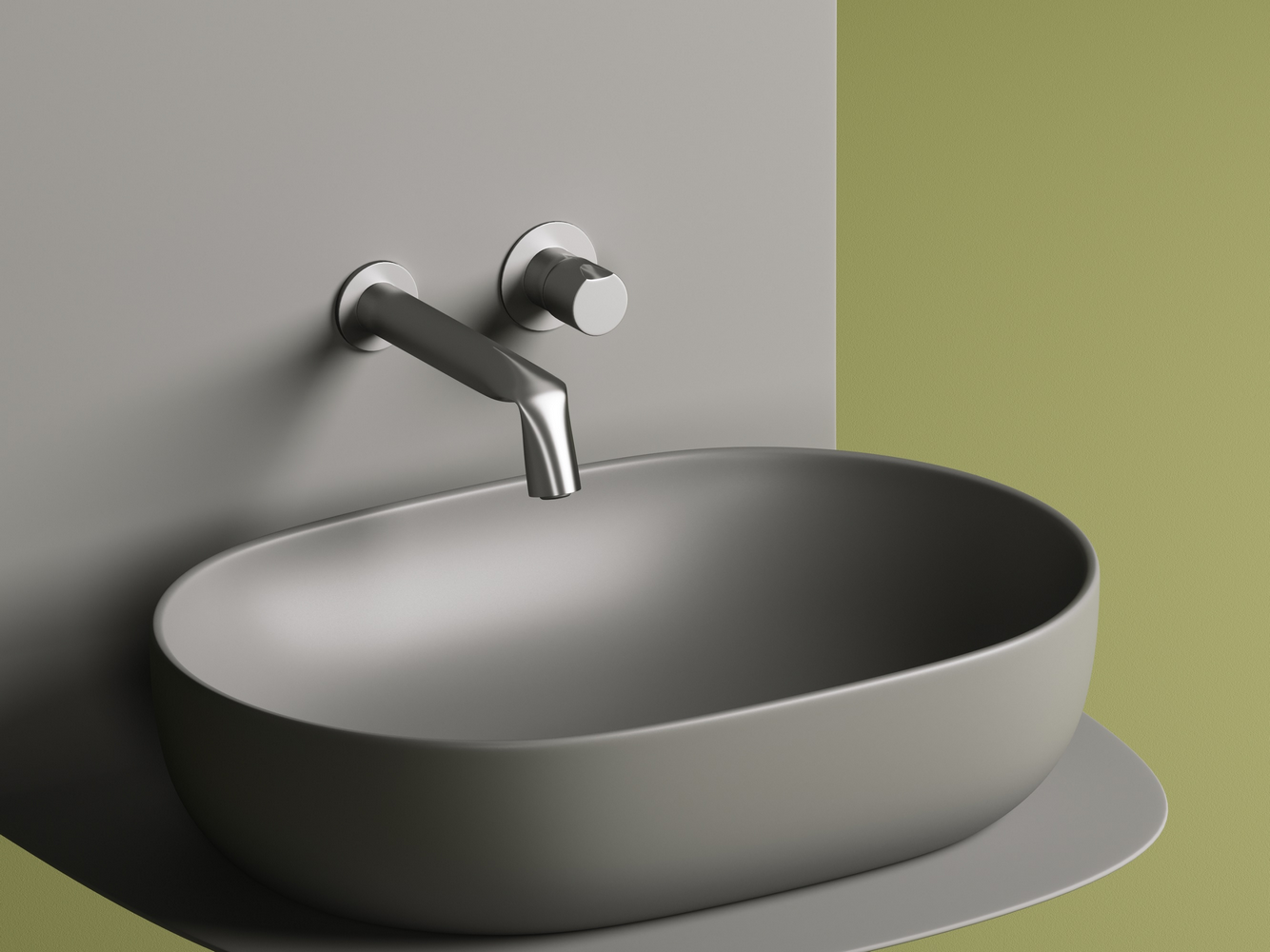 Фото Раковина Ceramicanova Element CN6047MH накладная 60 × 41,5 × 13,5 см, антрацит матовый