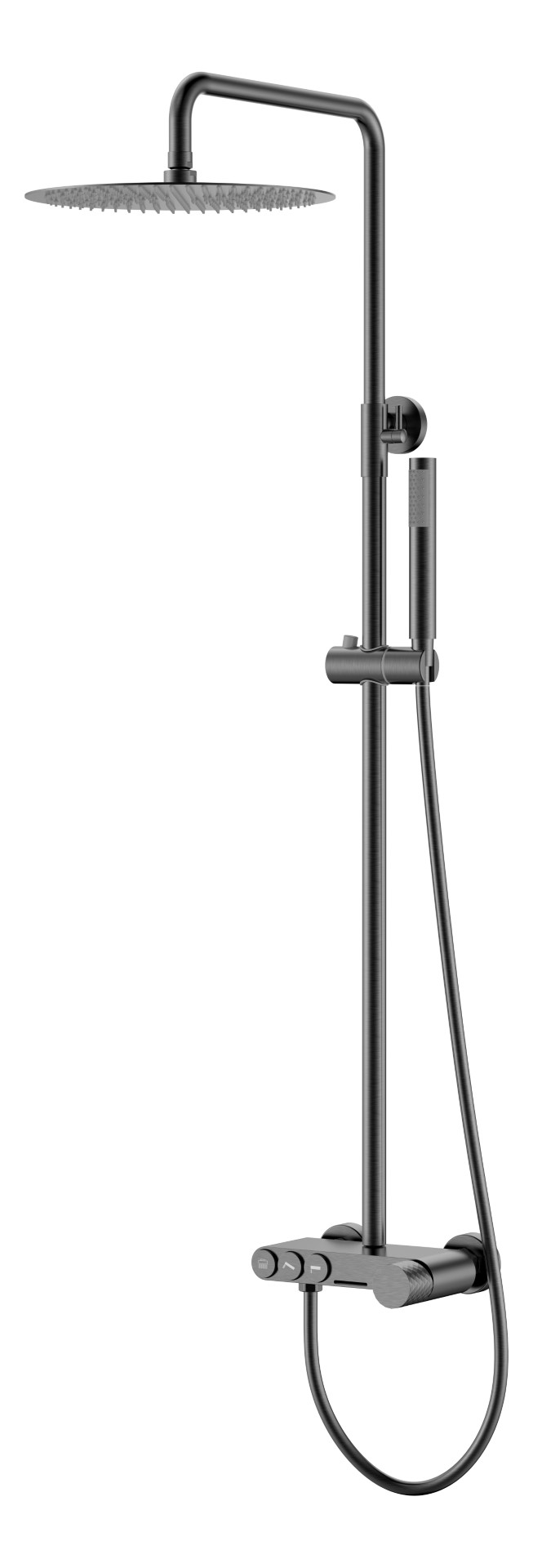 Фото Душевая стойка Boheme Stick 128-GM gun metal, графит матовый