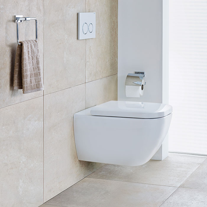 Фото Унитаз подвесной Duravit Happy D.2 2222092000, безободковый, без сиденья, белый глянцевый