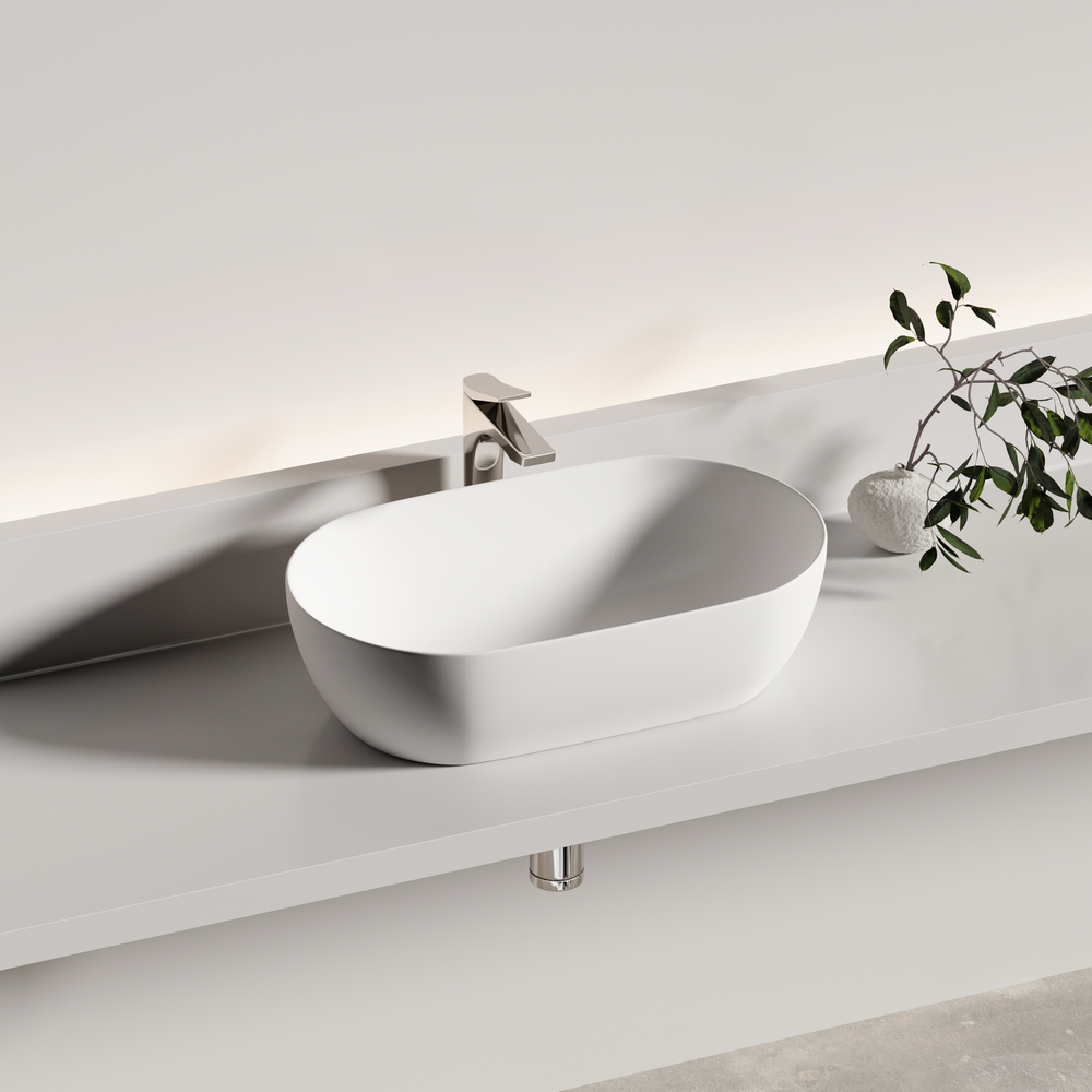 Фото Раковина Ceramicanova Twist CN12001MW накладная 50 × 30 × 14 см, белый матовый