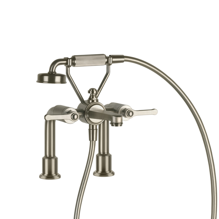 Фото Смеситель Gessi Venti20 65115#149 на борт ванны, никель браш