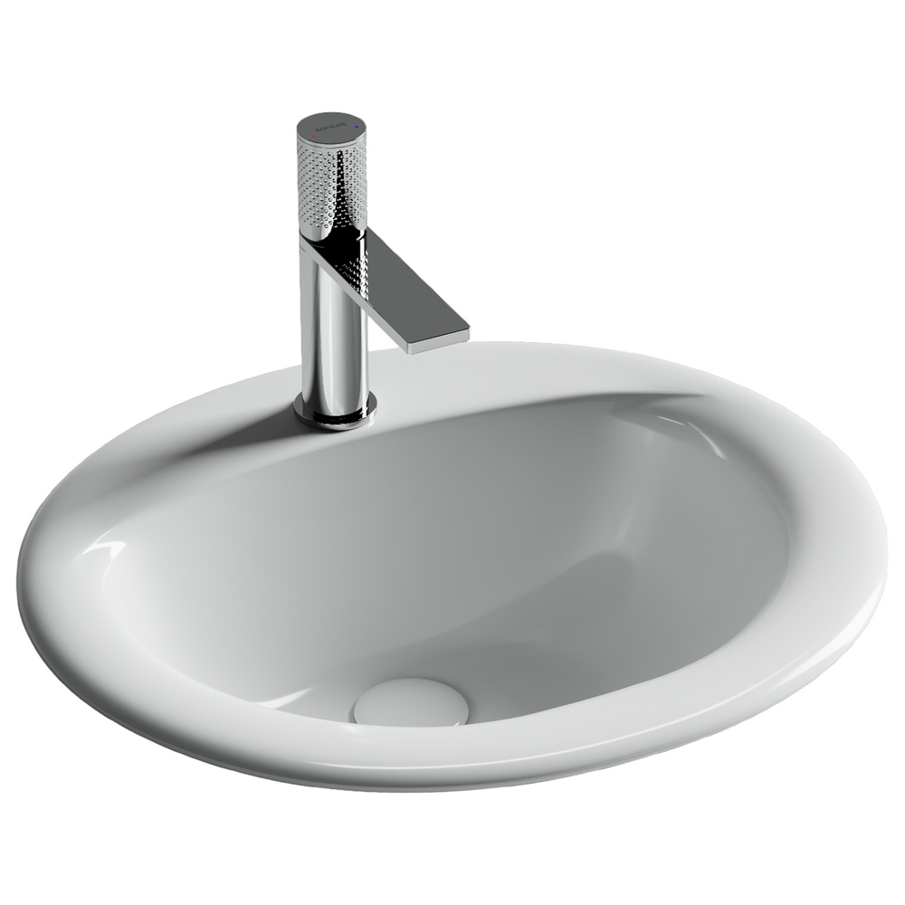 Фото Раковина Ceramicanova Sun CN6080 встраиваемая сверху 51,5 × 45,5 × 20 см, белый глянцевый